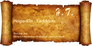 Hegedűs Taddeus névjegykártya